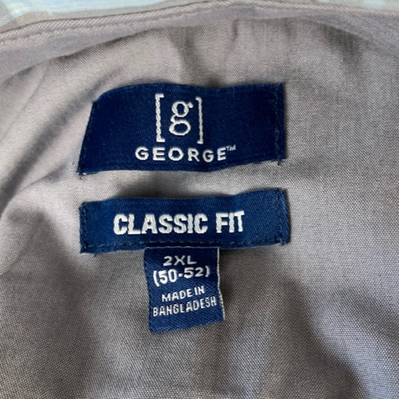 George Classic Fit Light Blue & Gray Long Sleeve Button Down Size 2XL (50-52) - Picture 5 of 7